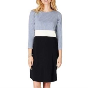 J. Jill color block dress size medium black bottom blue stripped top